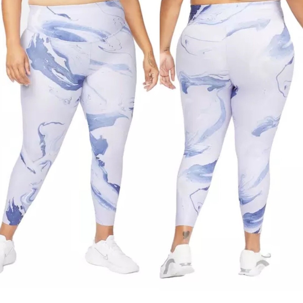 Nike One Luxe Aurora Mid-Rise 7/8 Marbled Leggings - 3 Hidden Pockets